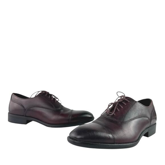 Vittorio Russo Irvin  Men\'s Red Black Leather Cap Toe Lace Up Oxford  Shoes Sz 8 main image 5